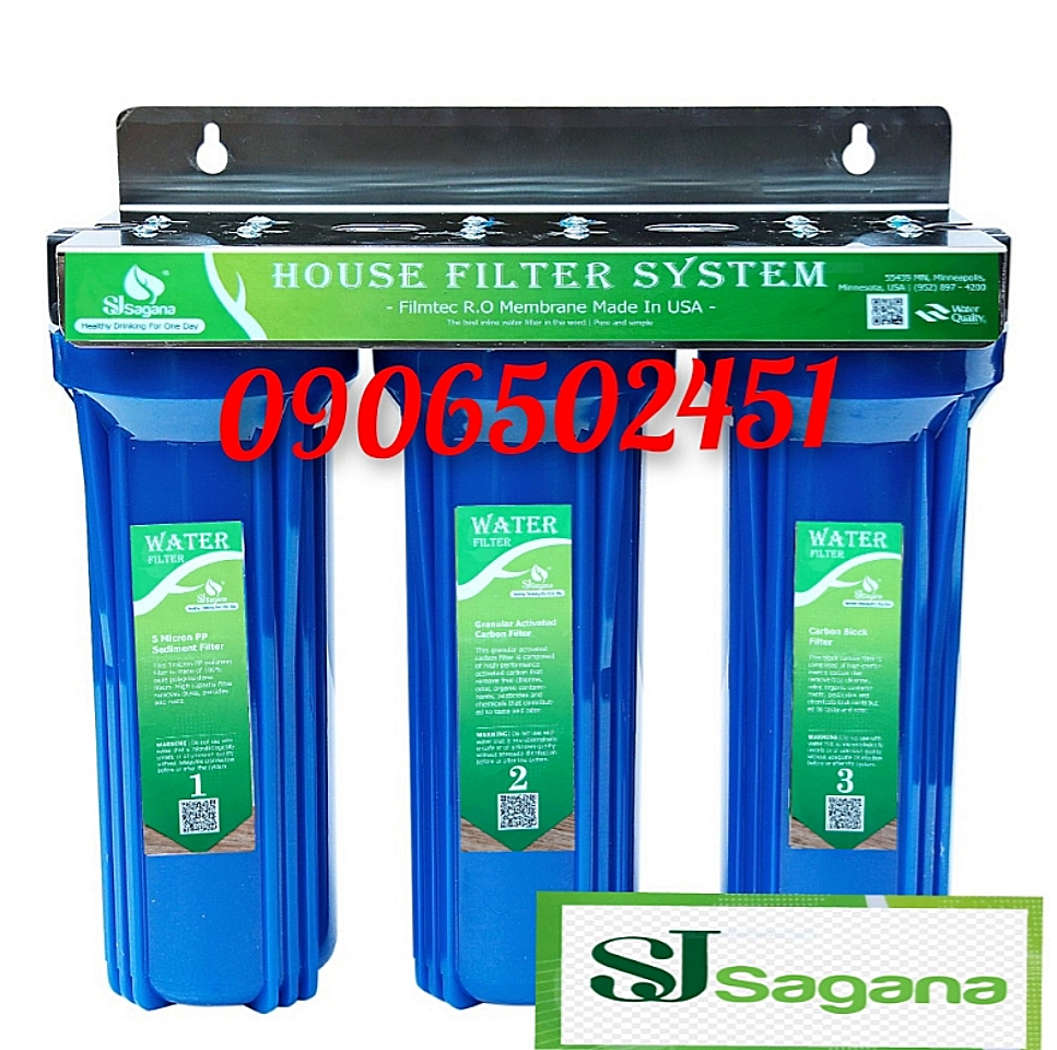 Bộ lọc nước sinh hoạt gia đình - bộ lọc thô , lọc hồ cá, lọc ăn uống tắm rửa ...3 cấp 10 Inch