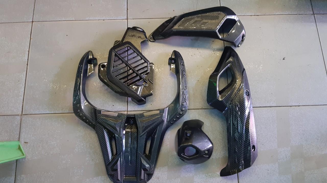 combo 5 món ốp đen carbon cho xe sh đời 2017 đến 2019