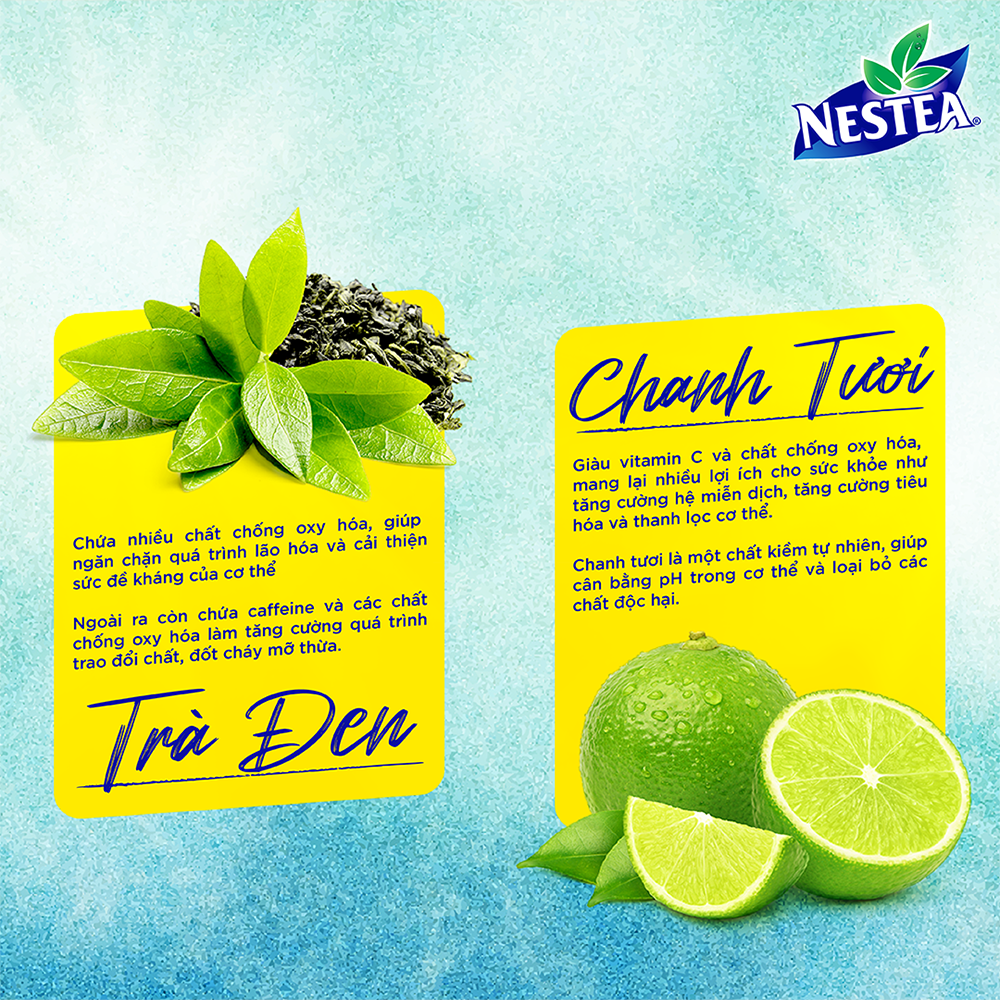 [ƯU ĐÃI THÁNG 6] Combo 2 Hộp Trà vị chanh NESTEA (Hộp 15 gói x 13g)
