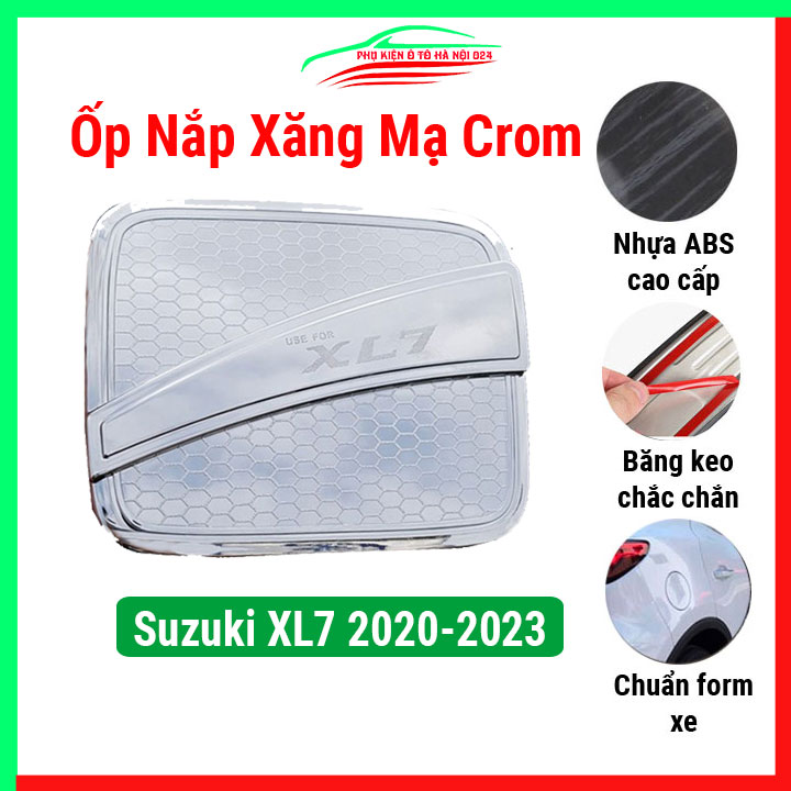 Ốp nắp bình xăng ô tô  Suzuki XL7 2020-2023  mạ crom, nhựa ABS cao cấp, chống trầy xước, trang trí xe hơi