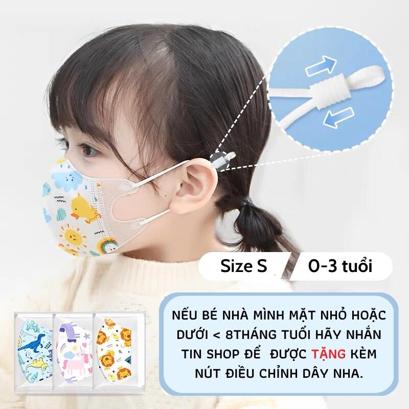 Set 40 cái khẩu trang y tế trẻ em 5D in hình họa tiết cho bé từ 0 - 2 tuổi  3 - 5 tuổi 5-8 tuổi