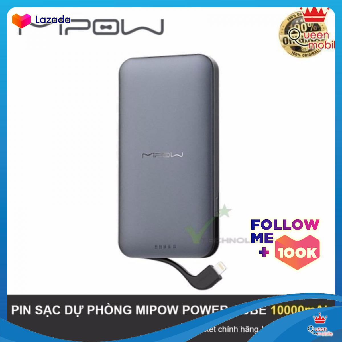 [HCM]Pin sạc dự phòng MIPOW Power Cube 10000 mAh (Xám)