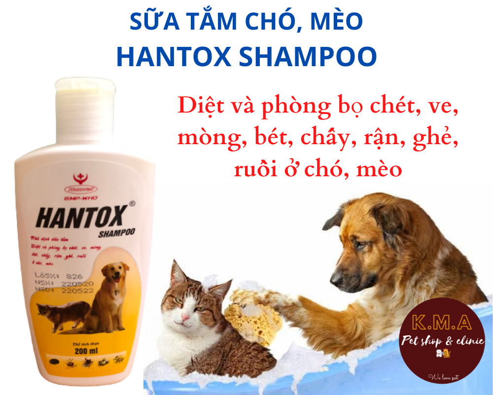 SỮA TẮM CHÓ, MÈO - HANTOX SHAMPOO 200ML