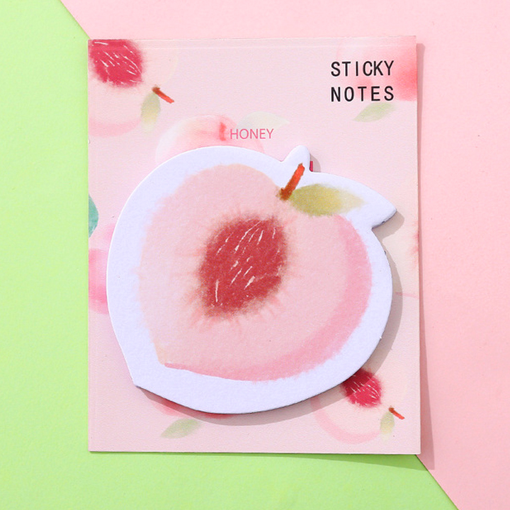 Giấy note 30 tờ hình đào và bơ nhỏ gọn tiện lợi họa tiết ngộ nghĩnh cho mọi lứa tuổi BBShine – H043