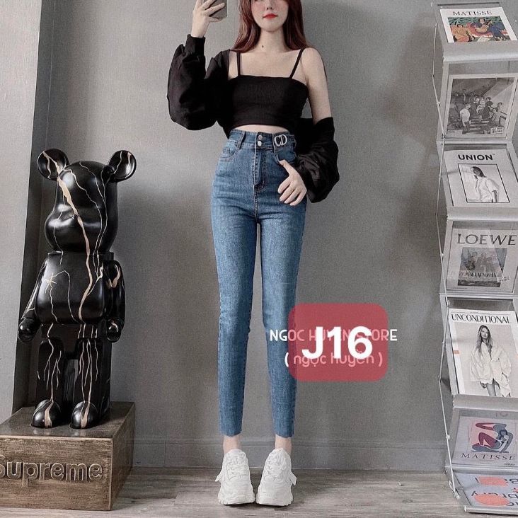 Quần Jean Nữ Lưng Cao Chất Liệu Đẹp Khoá CD Co Giãn Mạnh Có Big Size PHƯƠNG VI FASHION