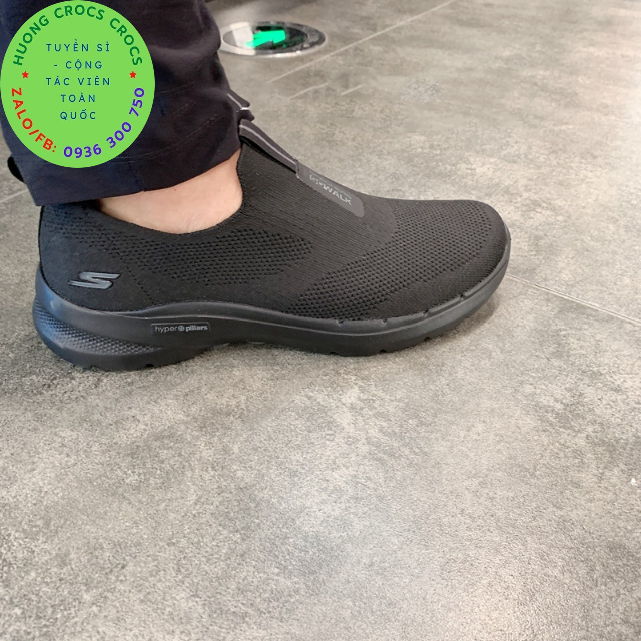 GIÀY THỂ THAO SKECHERS GOWALK 6 MÀU ĐEN ĐẾ ĐEN