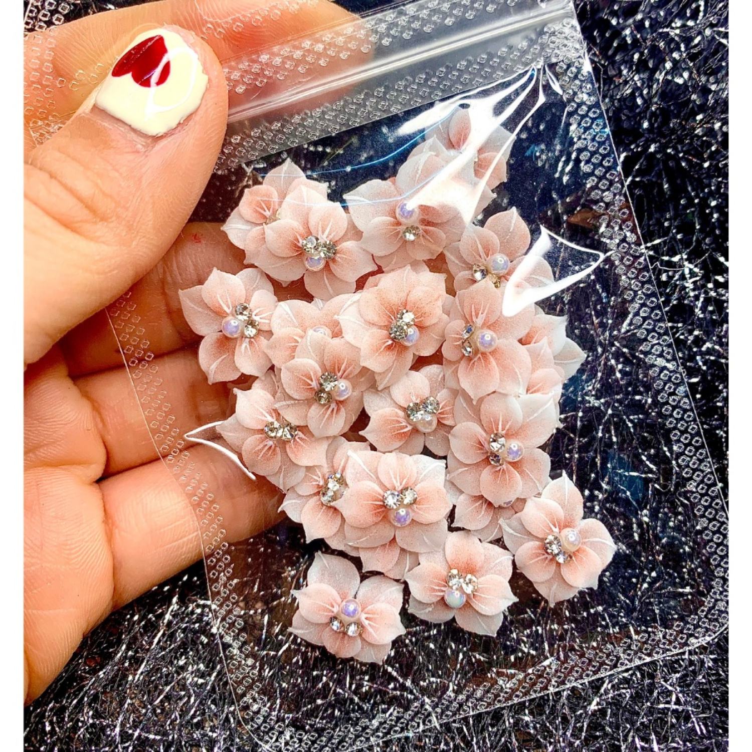 Hoa bột nail, Hoa gắn móng chân siêu xinh ( 1 bông )
