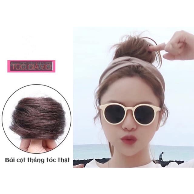 Tóc Cột Búi Thẳng||Tóc Thật 100%