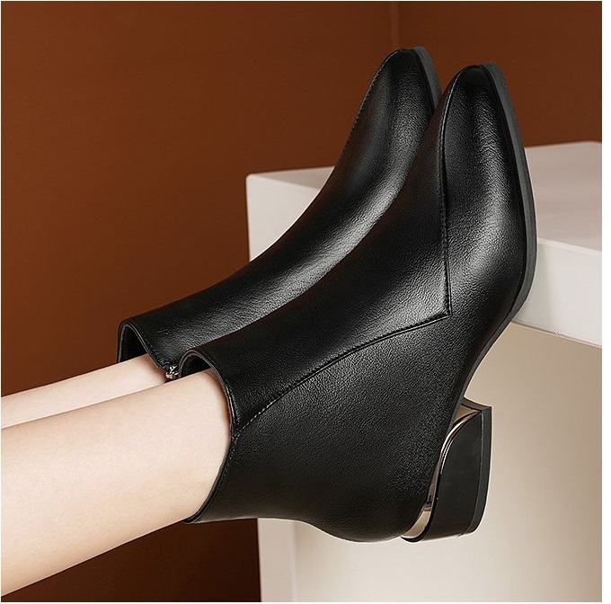 [DA MỀM] Giày boot đế thấp cổ thấp dây khóa gân chỉ xéo siêu êm sang trọng S036,
