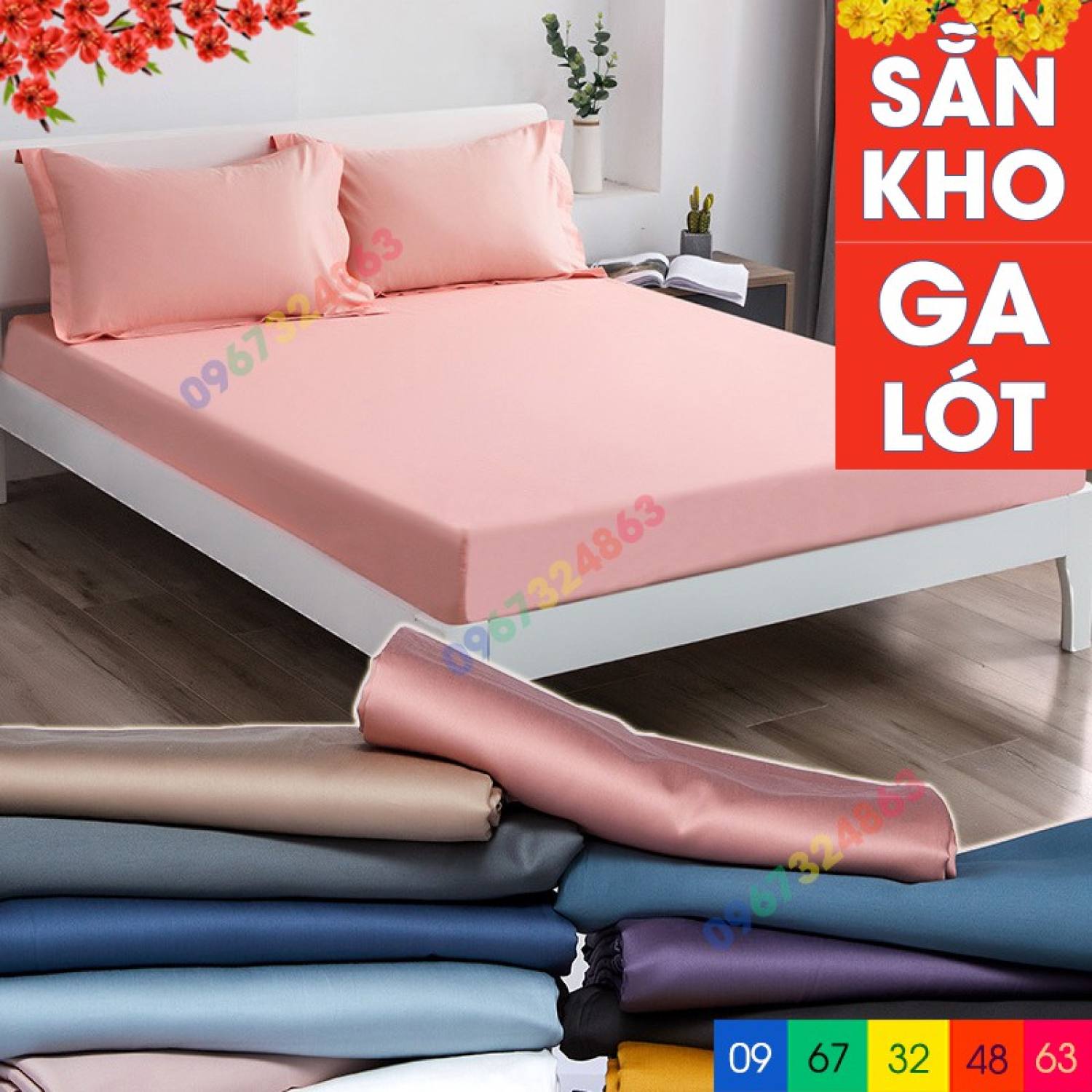 Ga chống thấm cao cấp mềm đẹp 1.2 x 2m, 1.6 x 2m, 1.8 x 2m và 2 x 2m2