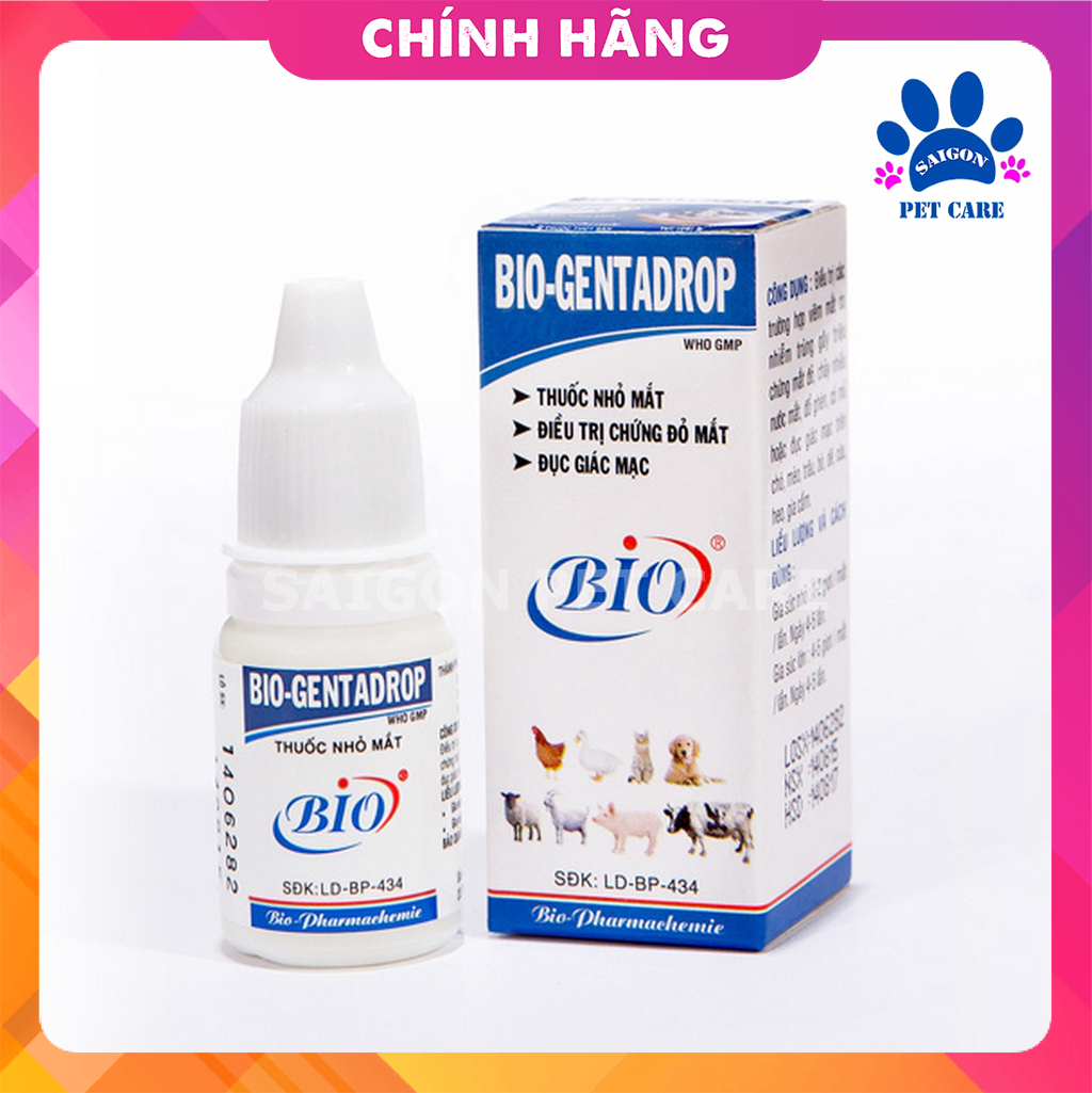 Thuốc nhỏ mắt Bio - Gentadrop cho chó mèo 10ml