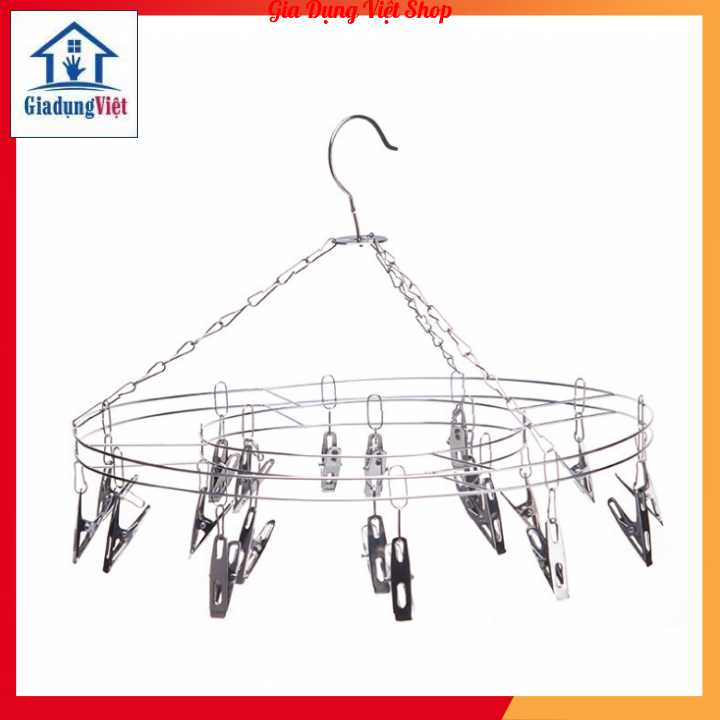 Móc Tròn Inox Phơi Đồ Loại 20 Kẹp