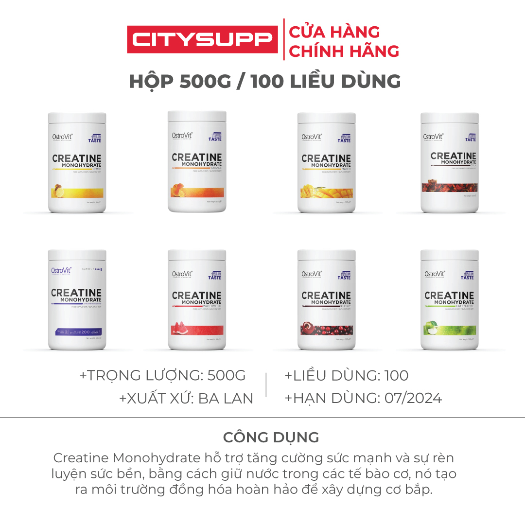 Ostostuff Creatine Monohydrate (300g, 500g) for muscle enhancement, strength & Performance