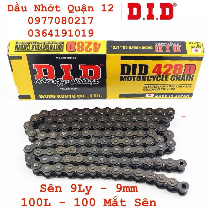 Sên did 428d 100l 9ly đen 100 mắt - made in japan chính hãng 100% dùng cho xe dream/wave/axelo