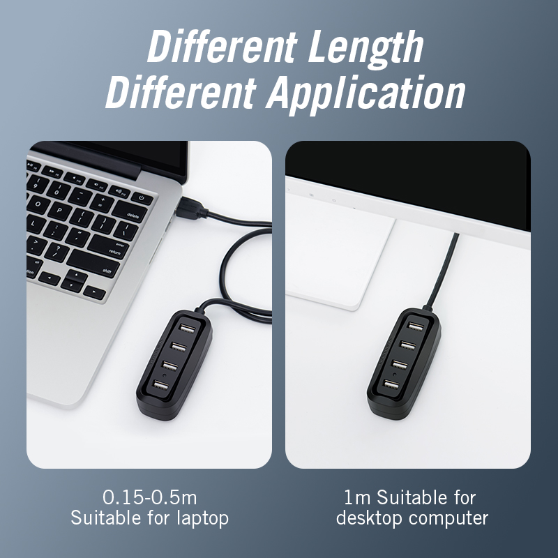 Vention HUB chia USB 4 cổng Adapter USB Splitter with LED Indicator USB Hub for PC Computer Tablet Hub Multi USB Hab 2.0