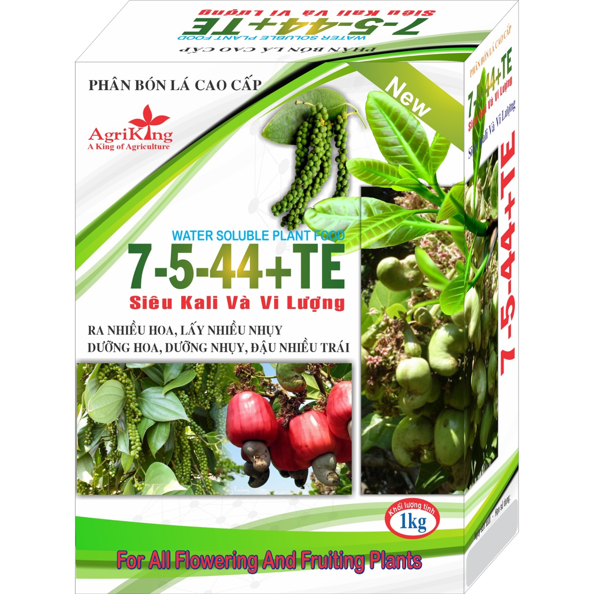 Phân Bón Lá 7-5-44+TE  Hộp 1Kg