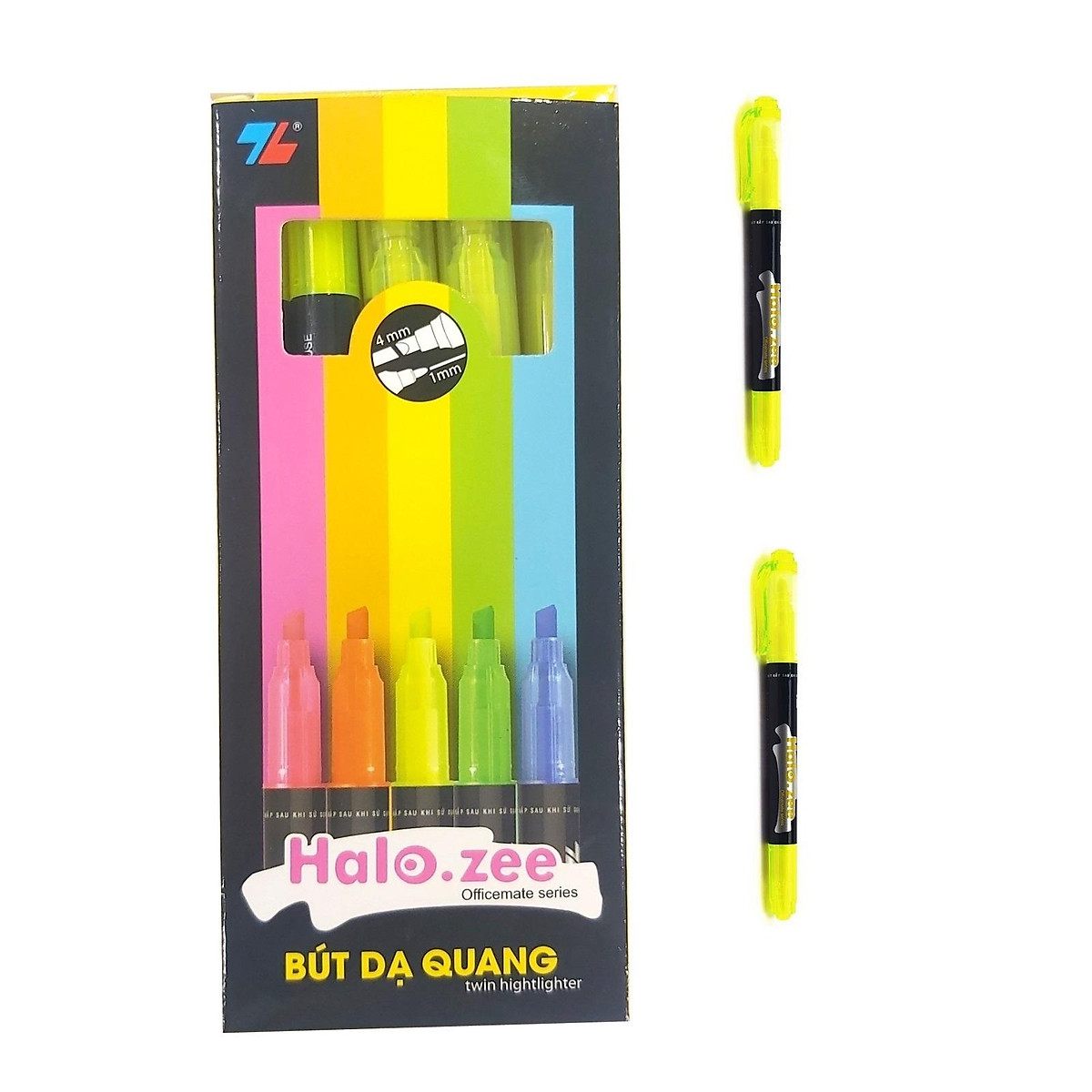 Combo 10 cây Bút dạ quang Thiên Long HL-03 (5 màu xanh dương- xanh lá-hồng-cam-vàng)