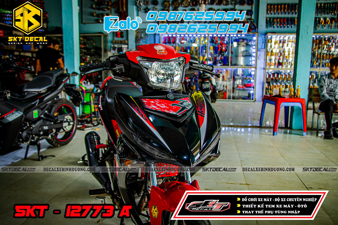 tem rời exciter 150 đen đỏ hayabusa