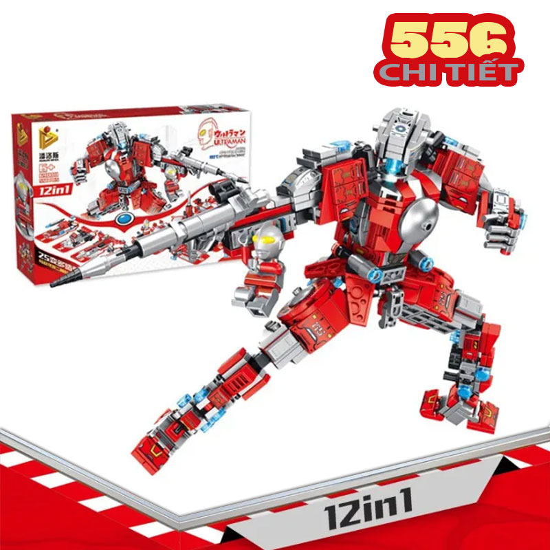 Đồ chơi lắp ráp trẻ em bằng nhựa ABS an toàn -Robot biến hình Chiến Binh Sura 553 Chi tiết
