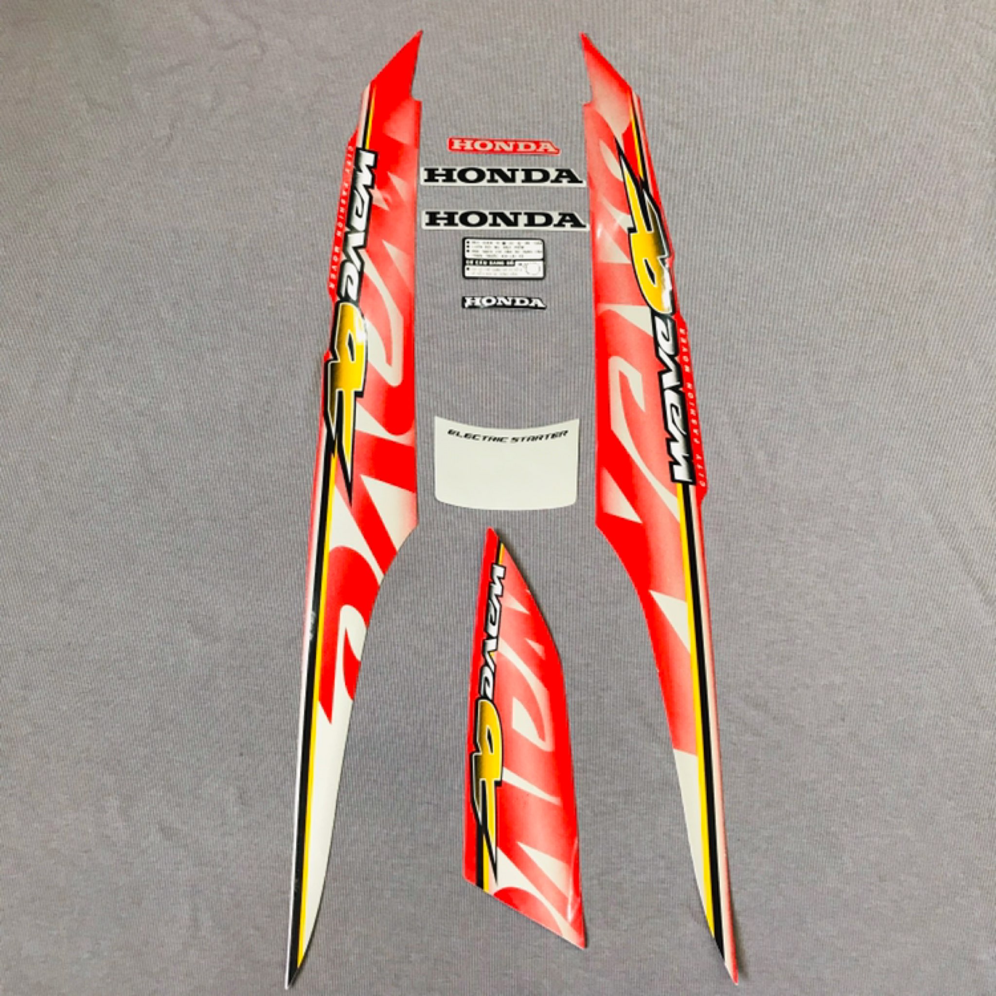 Nguyên bộ tem rời 3 lớp zin thái dán xe máy Honda Wave alpha 2011 màu đỏ