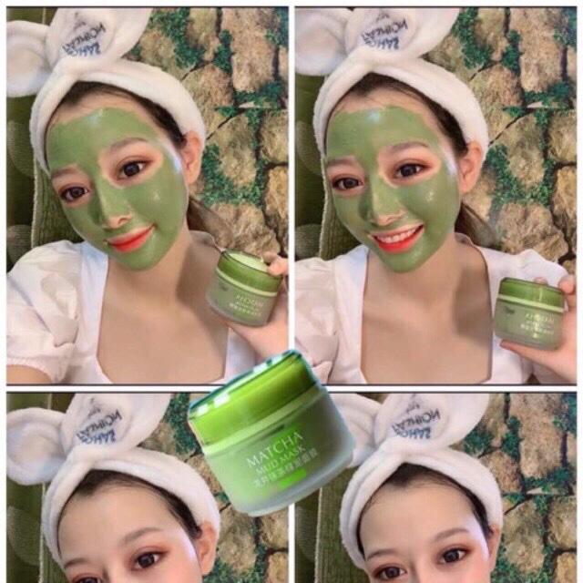 mặt nạ bùn trà xanh Matcha Laikou