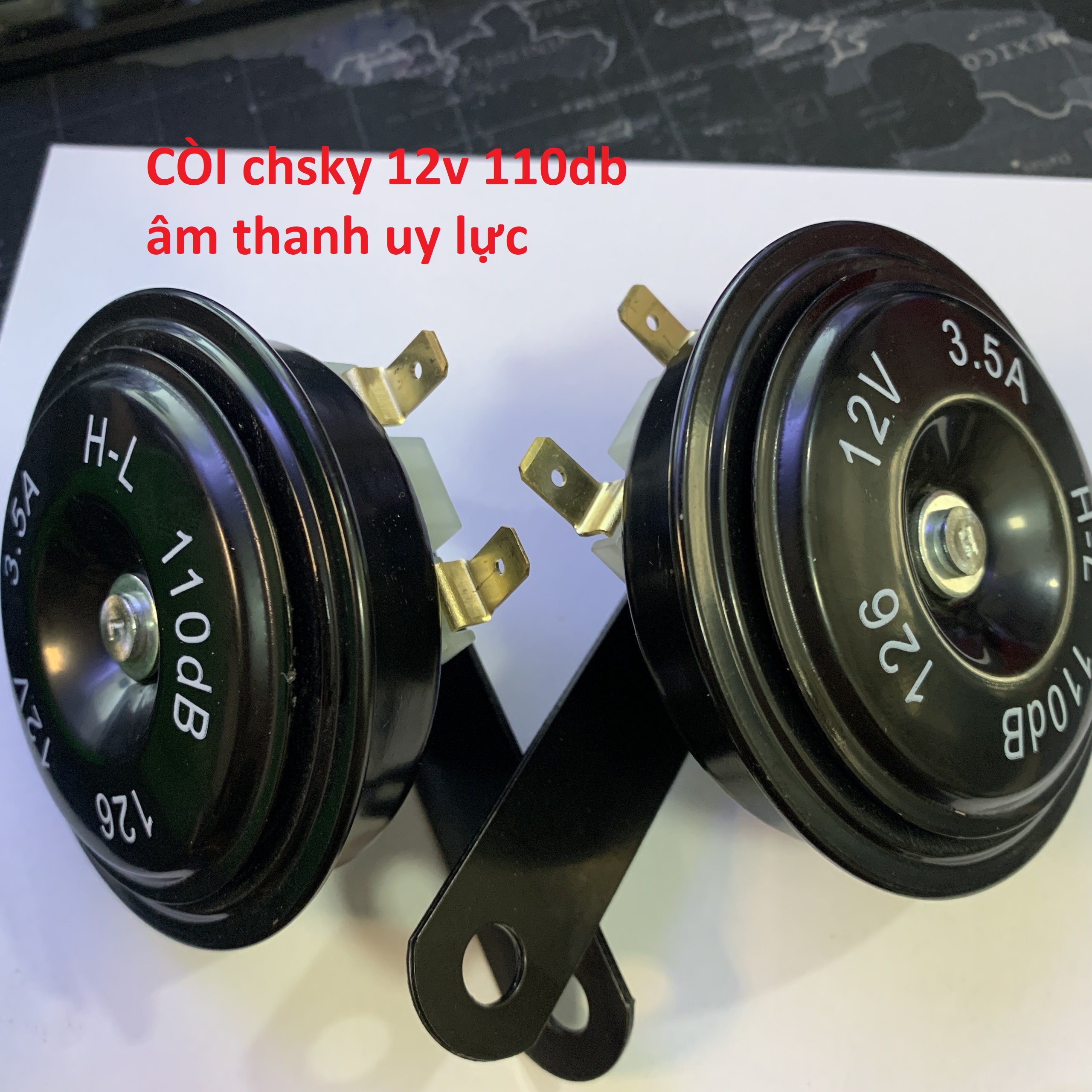 Còi Đôi CHSKY 12V âm trầm bổng cho xe máy, xe hơi còi kêu hay hàng chất lượng