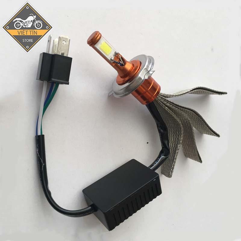 ĐÈN PHA LED CYT 2 TIM LED TRẮNG KC13 H4 (dùng điện acquy 12v) - Việt Tín