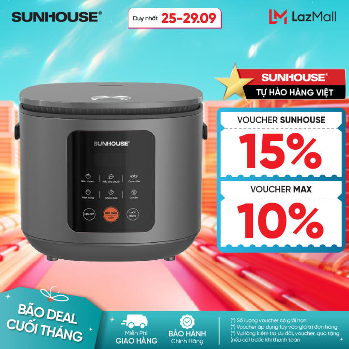 Nồi Cơm Điện Tử 1.5L Sunhouse SHD8825; Chống…