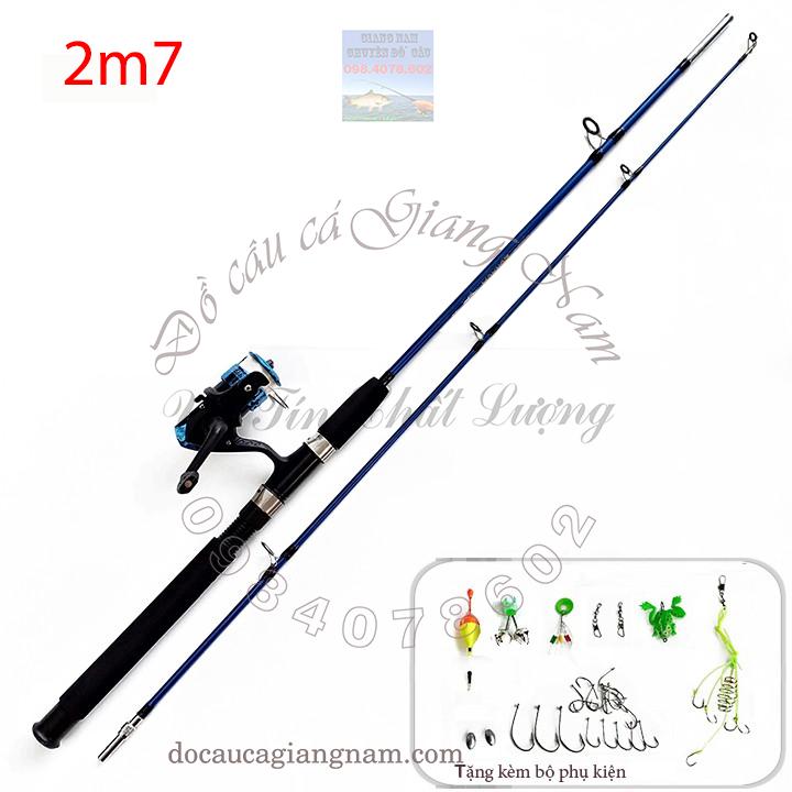 BỘ CẦN CÂU 2 KHÚC SHIMANO 2m7, MÁY YF200 đủ phụ kiện ( cần câu cá giang nam ) big sale