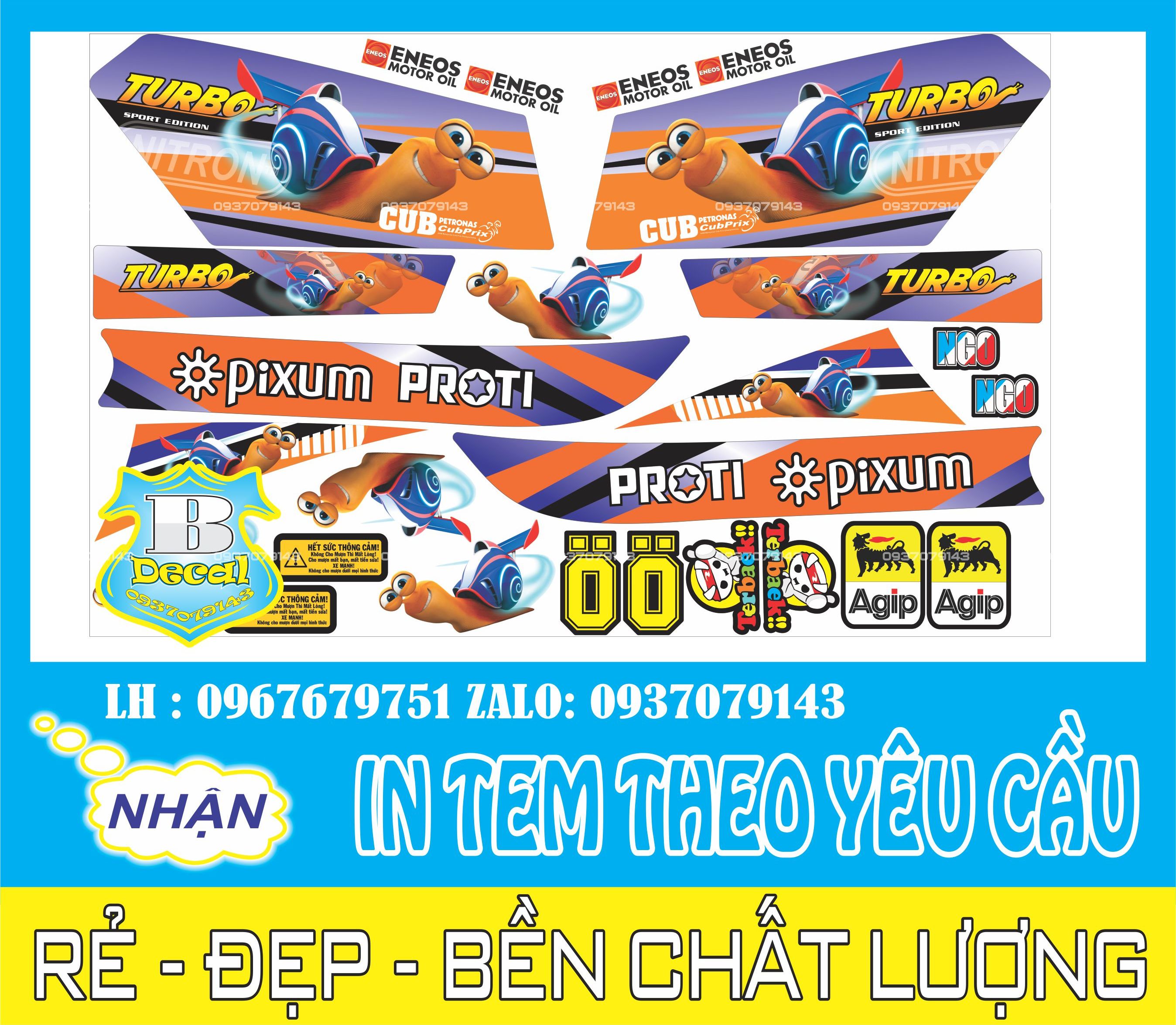 Tem xe cup 84 turbo ốc sên