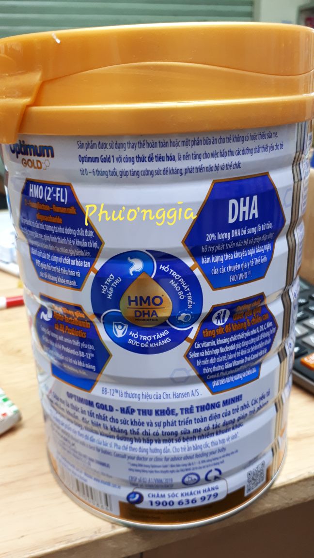 (Date mới) Sữa Optimum Gold 1 800g (mẫu mới)