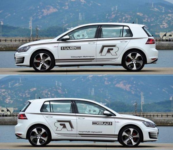 Bộ Tem dán 2 bên sườn Ô tô SUV mẫu D-598 ( Đen )  (Tặng kèm dụng cụ dán Tem)