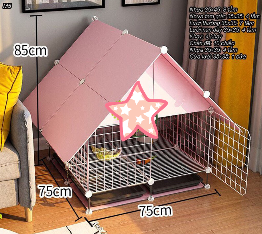 Combo chuồng tự lắp ghép bằng lưới sắt dành cho Chó ( nhiều mẫu mã màu sắc )