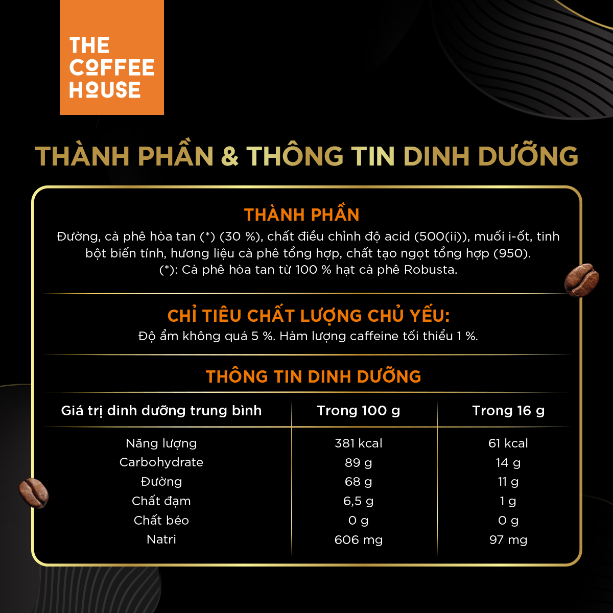 COMBO 2 Hộp cà phê đen đá The Coffee House (Hộp 14 gói x 16 g)