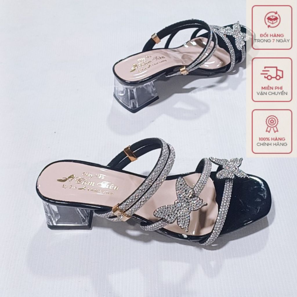 Giày sandal cao gót nữ size nhỏ , cẩm tiên gót 3cm,5cm, 7cm quai đính đá