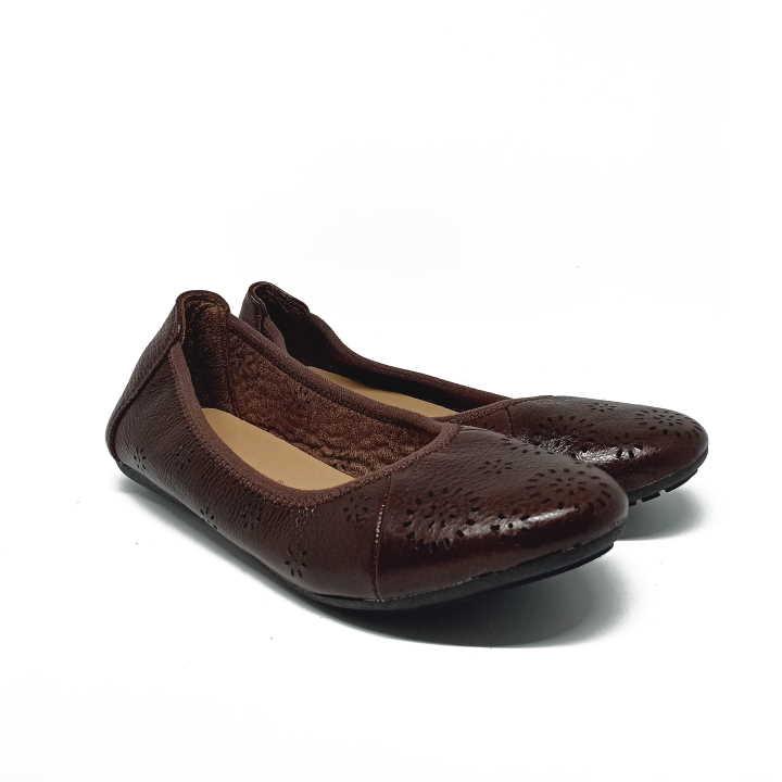 Giày nữ hoa văn da bò màu da, đen, nâu HK7950-51-52