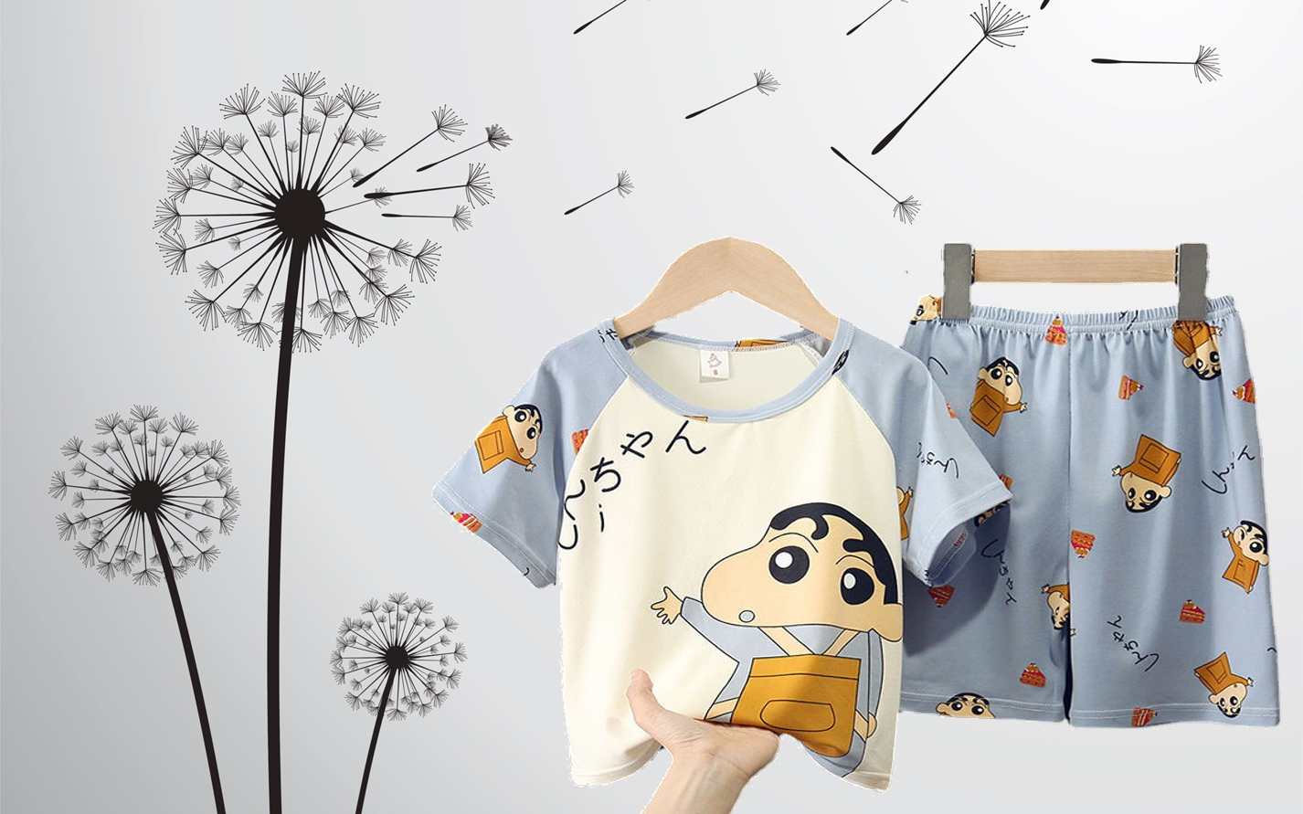 bộ tay phối thun thái mát lạnh trẻ em | size 8-34kg |