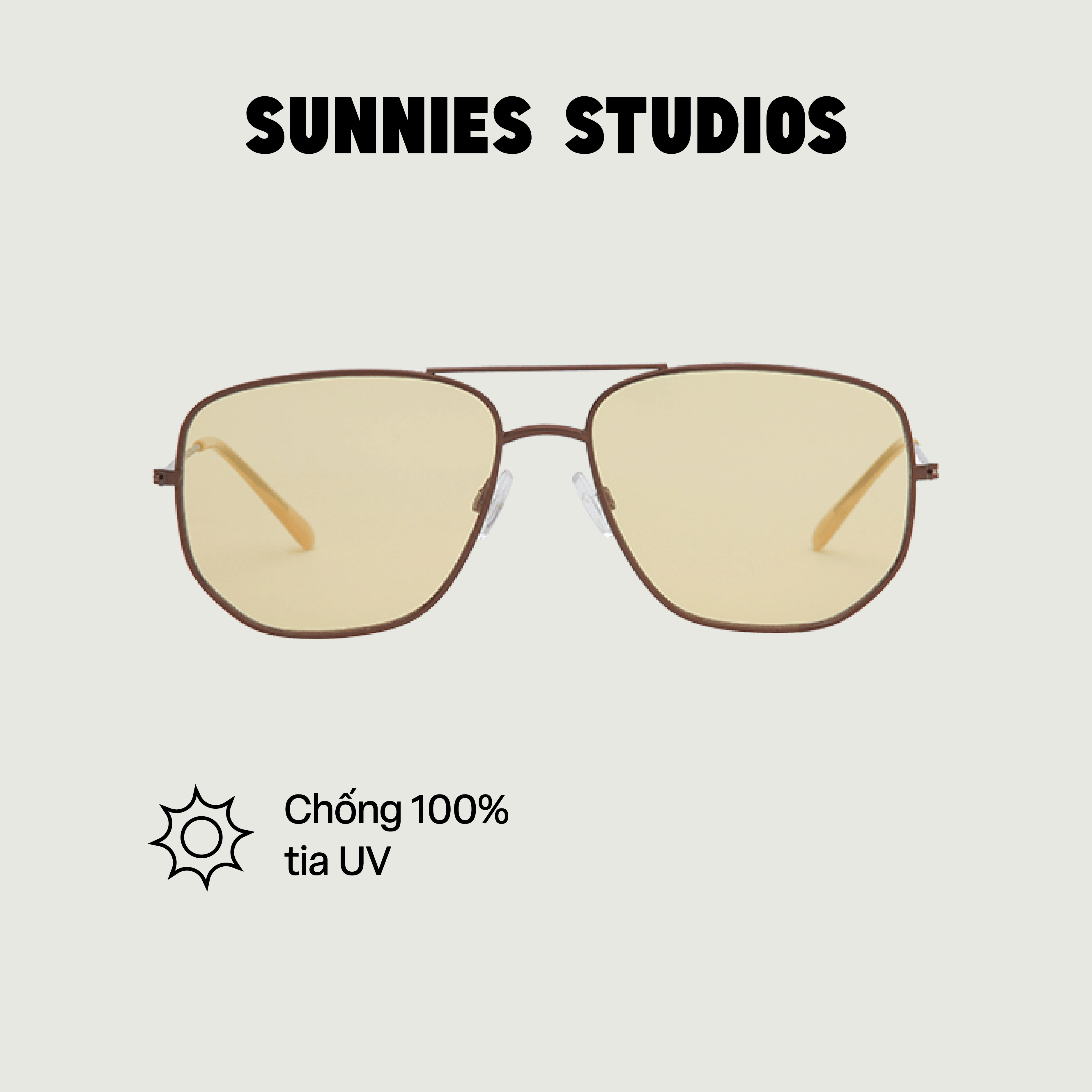 SUNNIES STUDIOS - Kính Mát Gọng Phi Công Dom Flax F - 60248-4-4