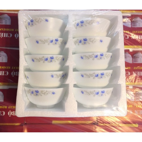BỘ CHÉN SỨ HOA VĂN CAO CẤP - CHÉN SỨ TRÁNG MEN- TÔ VÀ CHÉN