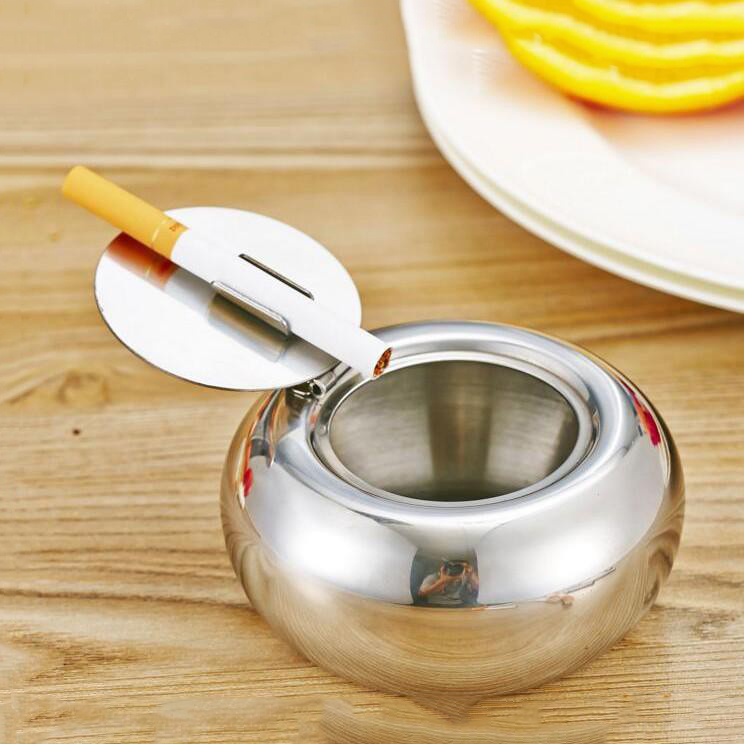 Gạt Tàn Thuốc Bằng Thép Không Gỉ (Có 2 Size, Cao Cấp)