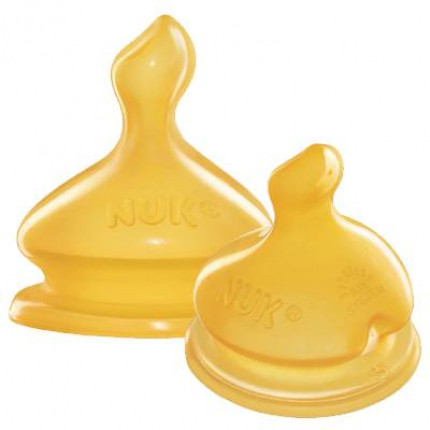 Núm ti cổ rộng Nuk cao su (2 chiếc)