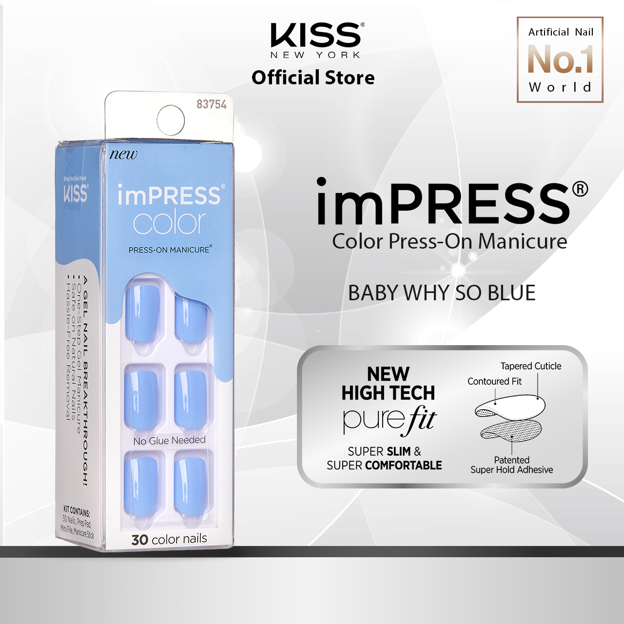 [IMPRESS] COLOR PRESS-ON MANICURE BABY WHY SO BLUE
