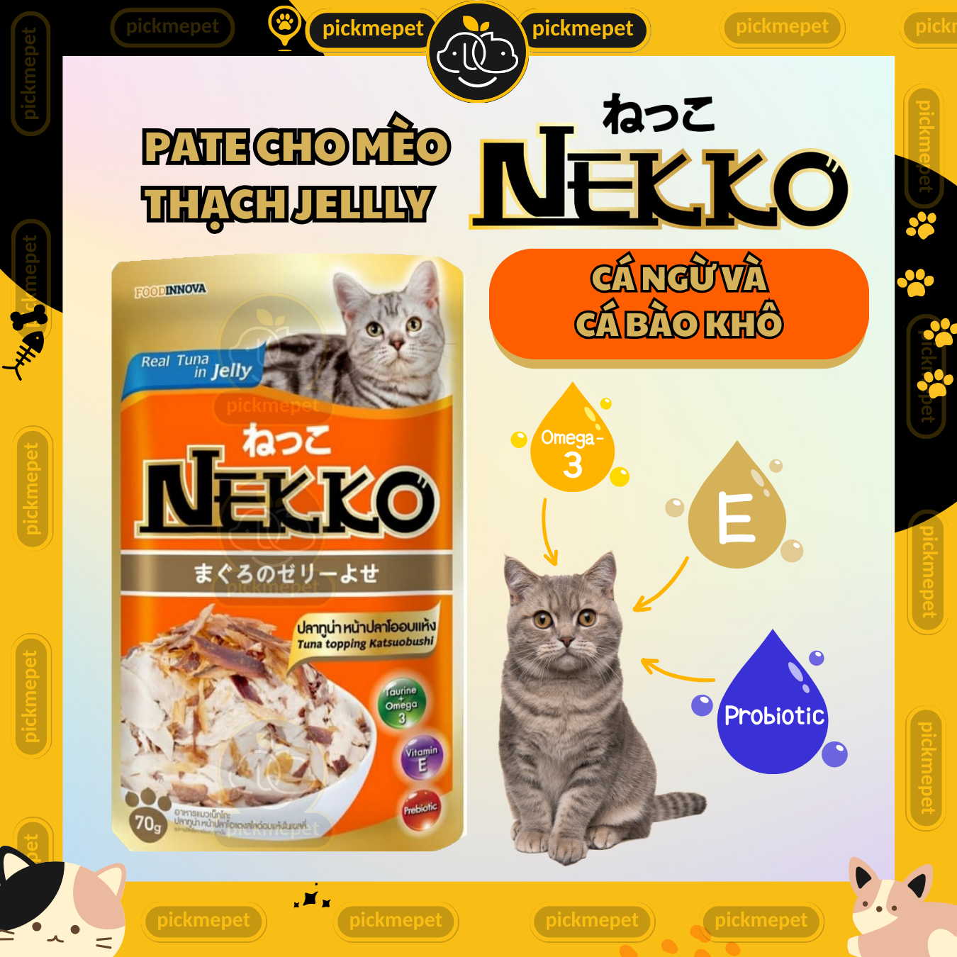 Pate Nekko Thạch Jelly Cho Mèo Mọi Lứa Tuổi 70g