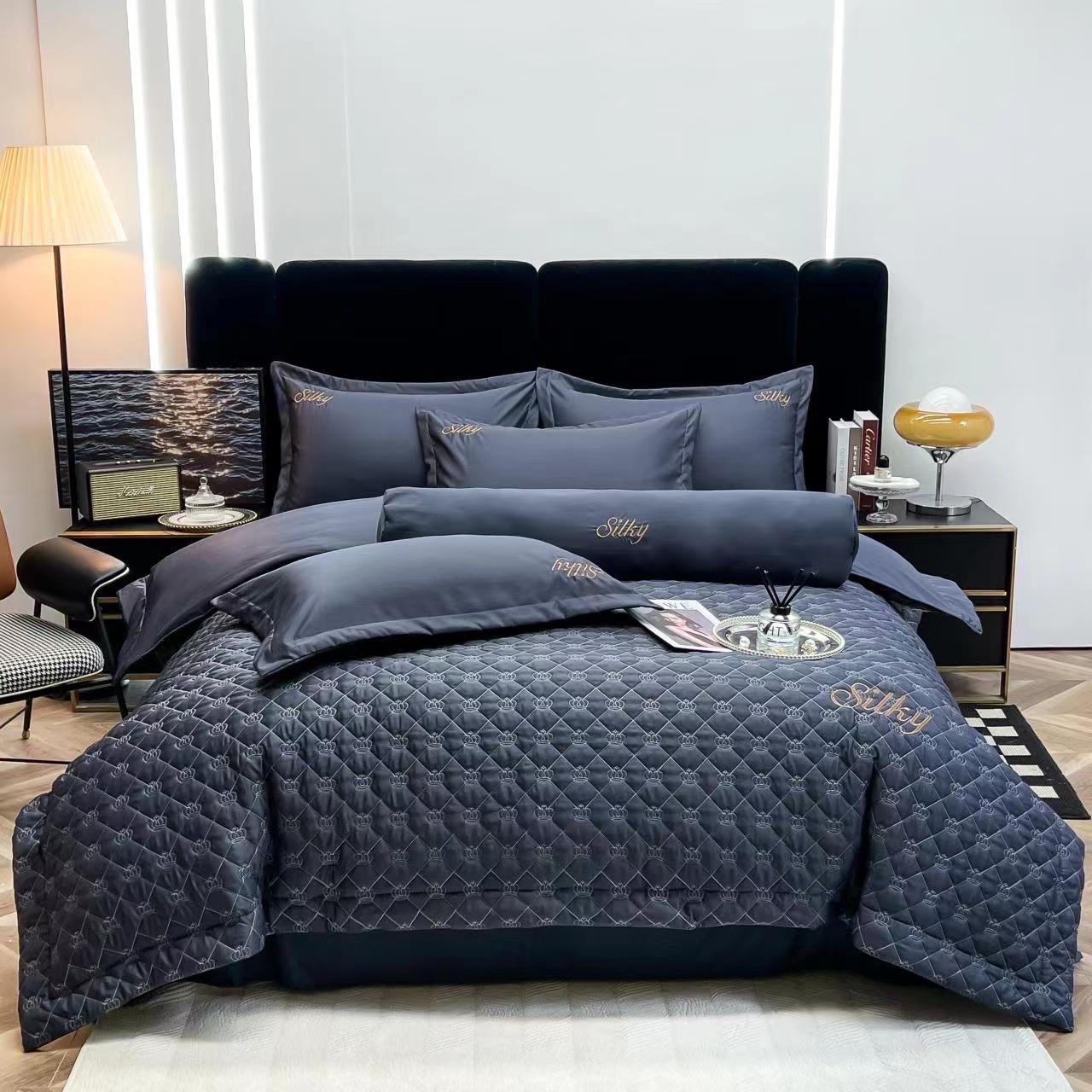 ✨(FULL 11 MÀU) SET 5 MÓN CHĂN CHẦN GA GỐI SILKY PHI LỤA NHẬP KHẨU