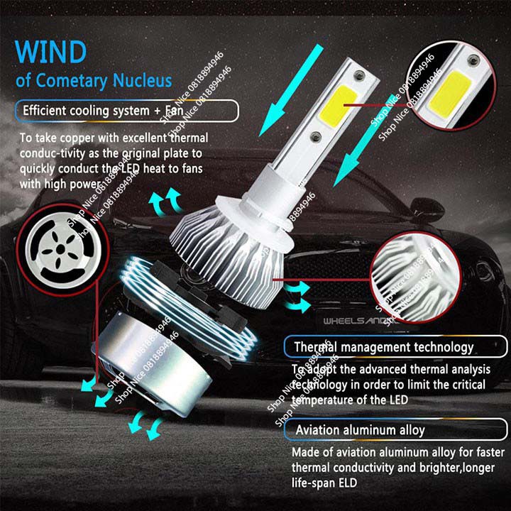 Hàng Chất giá tốt Đèn Led xe máy C6 - 2 tim giá 1 đôi