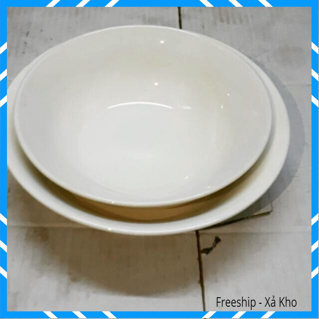Xả Kho set 2 Tô loe sứ trắng bát tràng
