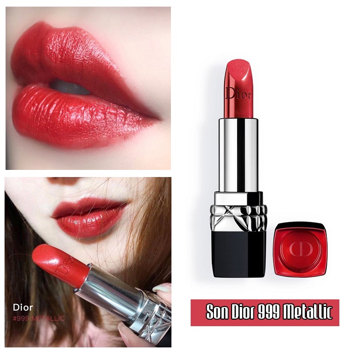Son Dior Rouge 999 Metallic Màu Đỏ Tươi
