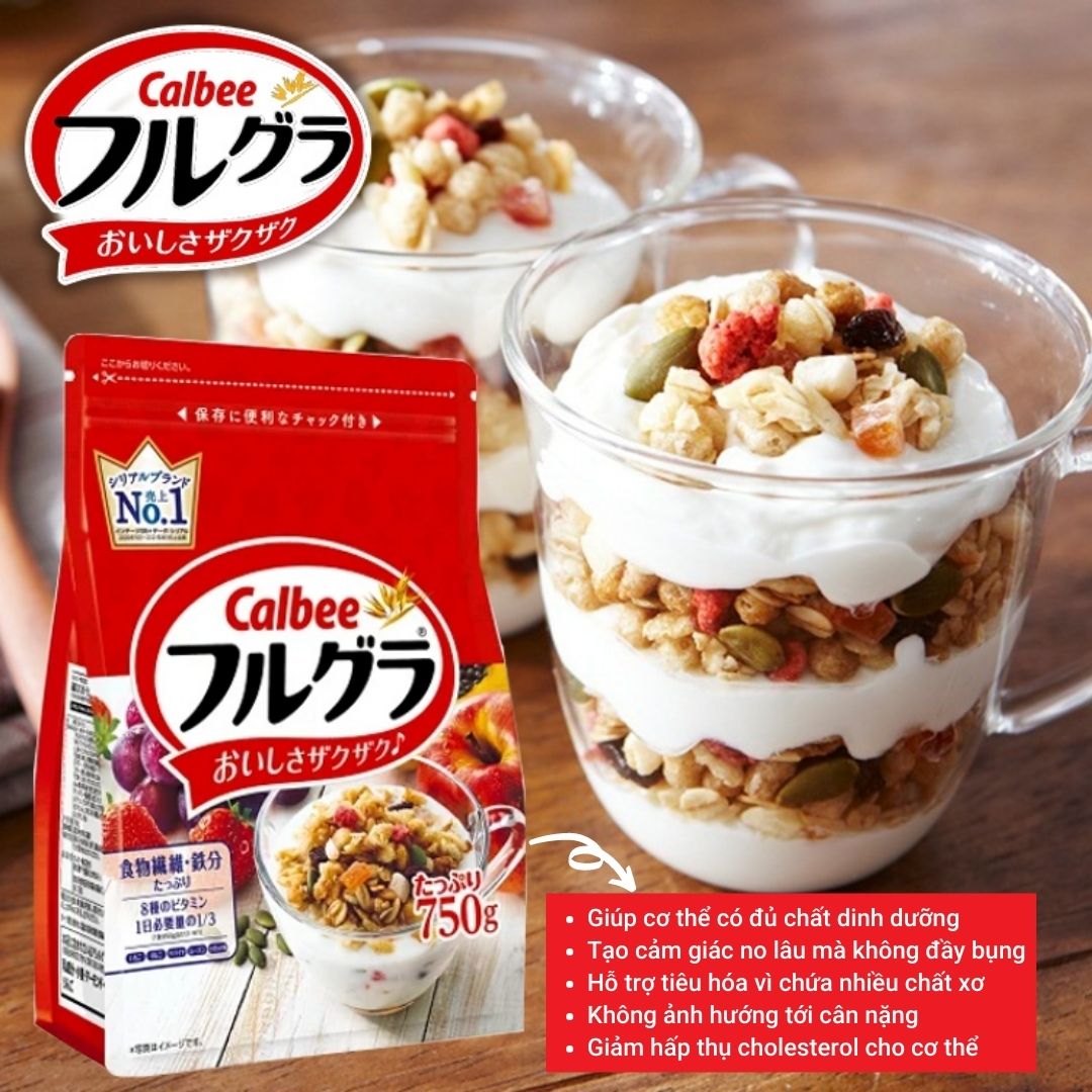 ngũ cốc calbee đỏ nhật bản 750g