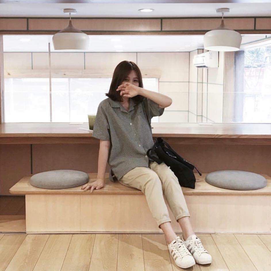 Quần kaki nữ suông sắn gấu HARI0319