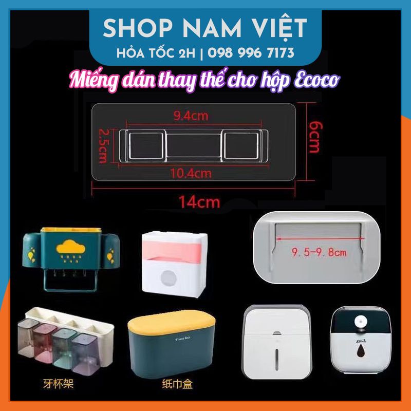 Miếng keo dán thay thế ecoco, gắn vừa các loại hộp khăn giấy, kệ bếp ecoco